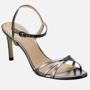 Stuart Weitzman Starla 80 Leather Sandal In Gunmetal Leather Size 11